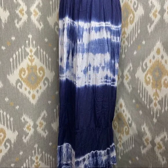 RAVIYA Navy Tie-Dye Hi-lo Cover-up Maxi Dress - LG - Picture 14 of 16